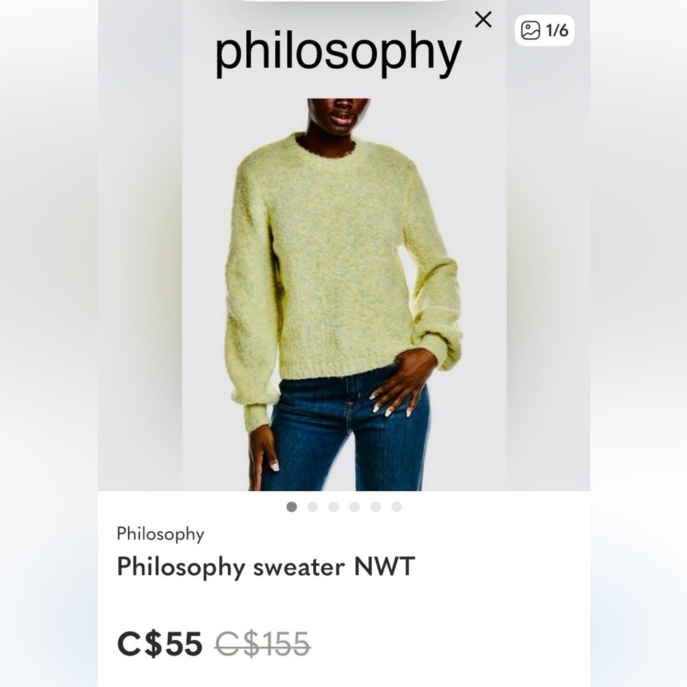 Philosophy sweater‎ NWT